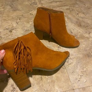 Tan booties